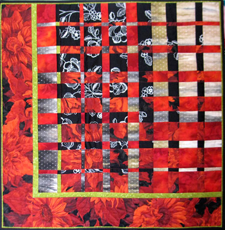 I've named my version of a convergence quilt "Realignment" since I shuffled some of the components around and added a fifth fabric.