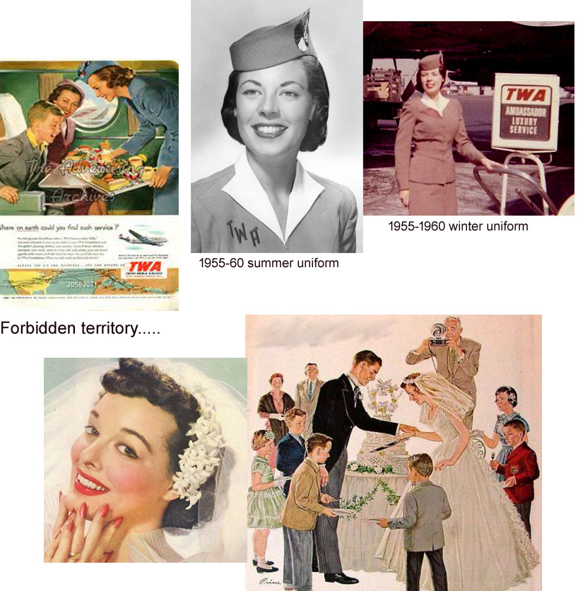 `1955-1960 TWA hostess uniforms